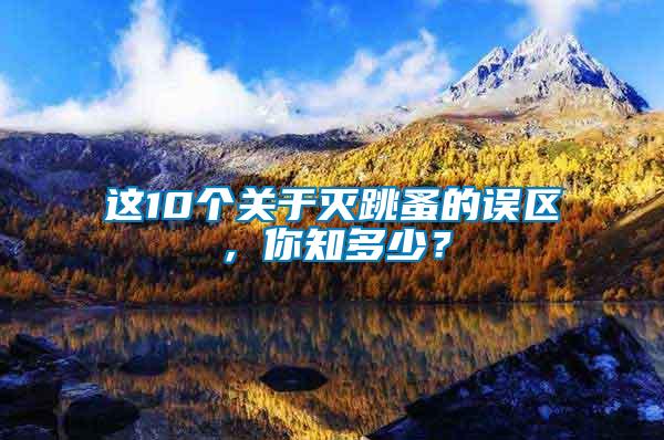 這10個關于滅跳蚤的誤區，你知多少？