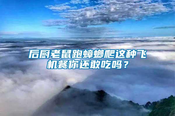 后廚老鼠跑蟑螂爬這種飛機餐你還敢吃嗎？