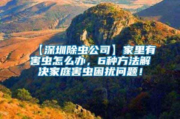 【深圳除蟲公司】家里有害蟲怎么辦,6種方法解決家庭害蟲困擾問題!