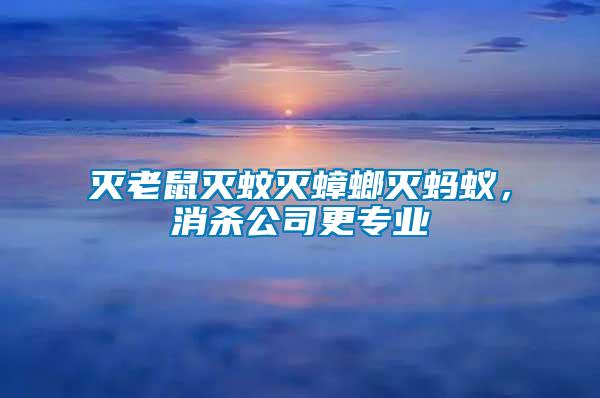 滅老鼠滅蚊滅蟑螂滅螞蟻，消殺公司更專業(yè)