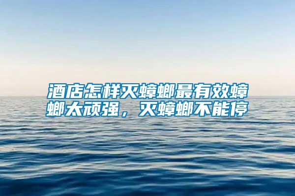 酒店怎樣滅蟑螂最有效蟑螂太頑強(qiáng),滅蟑螂不能停